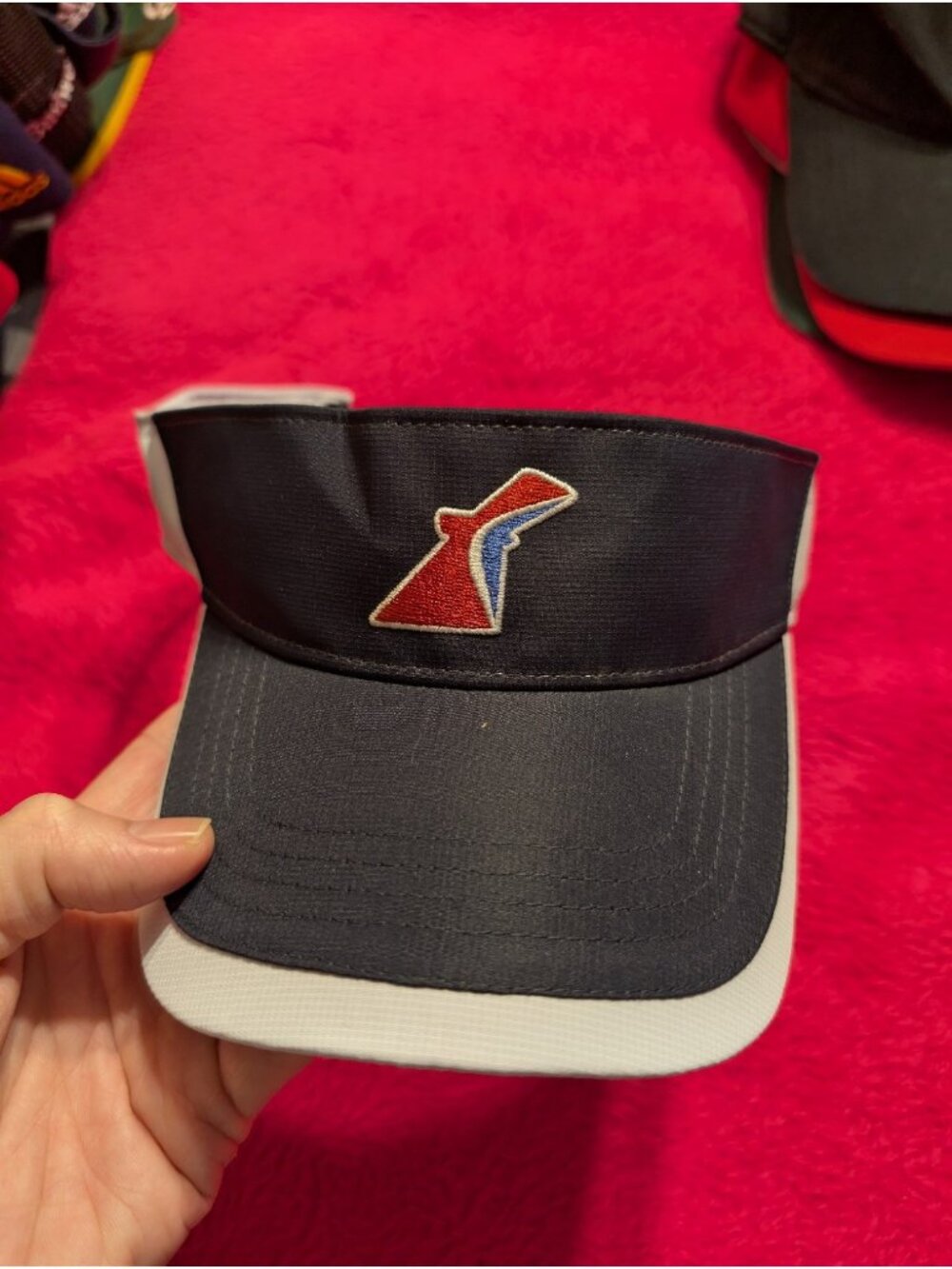 Ahead Carnival Cruise Line Visor Hat Navy White Performance Golf Travel Sun Cap